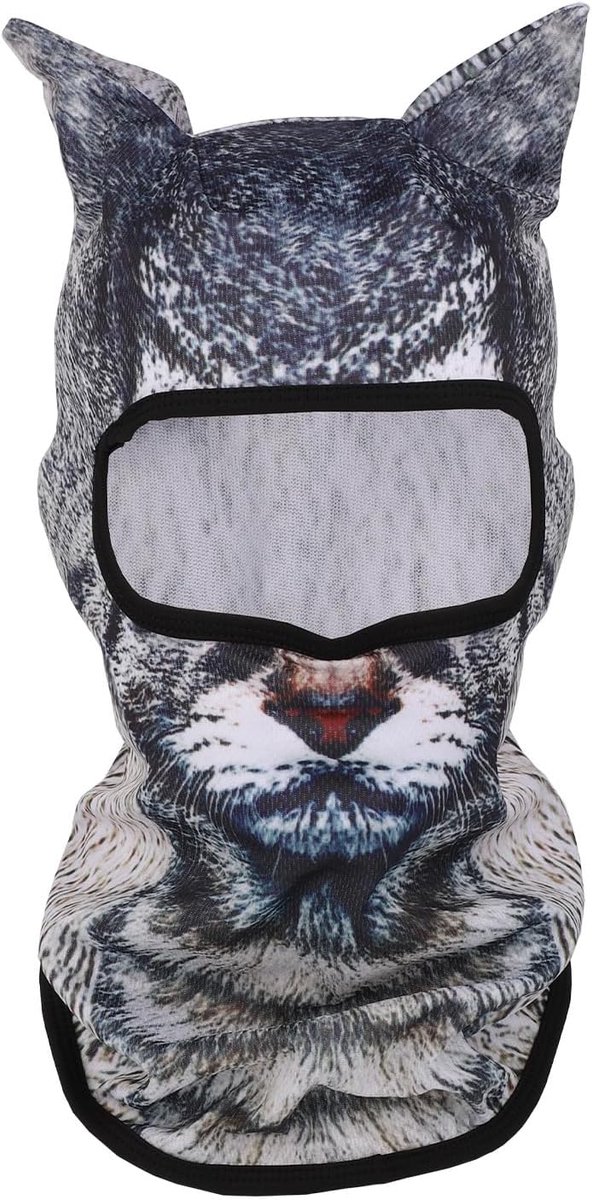 Katten Ski Bivakmuts met Oren, 3D Grappig Dierenmasker voor Raves Muziekfestivals Skiën Buitenactiviteiten Halloween Feestartikelen