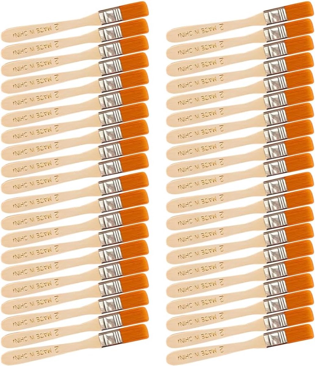 40 stuks verfpenselen, platte penselen, kleine penselen, schilderkwast, lakkwast, hout, lazuurkwast, lijm, lakkwast, vlak, schilderkwast, muurborstel, nylon borstel