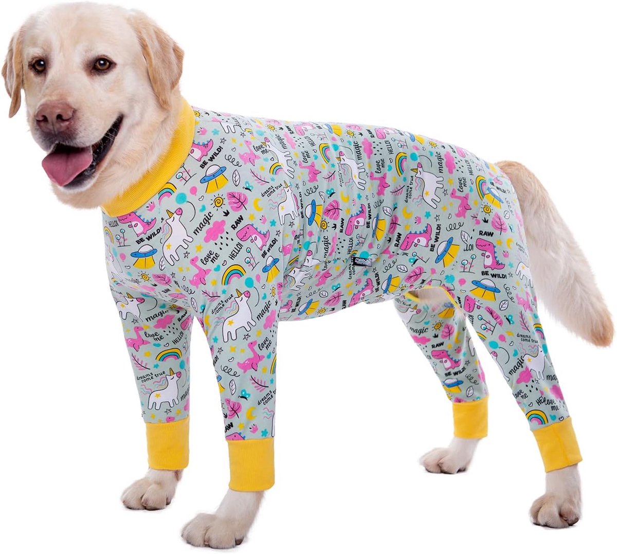 hondenkleding, elastische onesie voor huisdieren, kleding voor huisdieren, beschermt gewrichten, anti-haar, anti-likken, wondbescherming huisdier pyjama PJS hondenjumpsuit voor