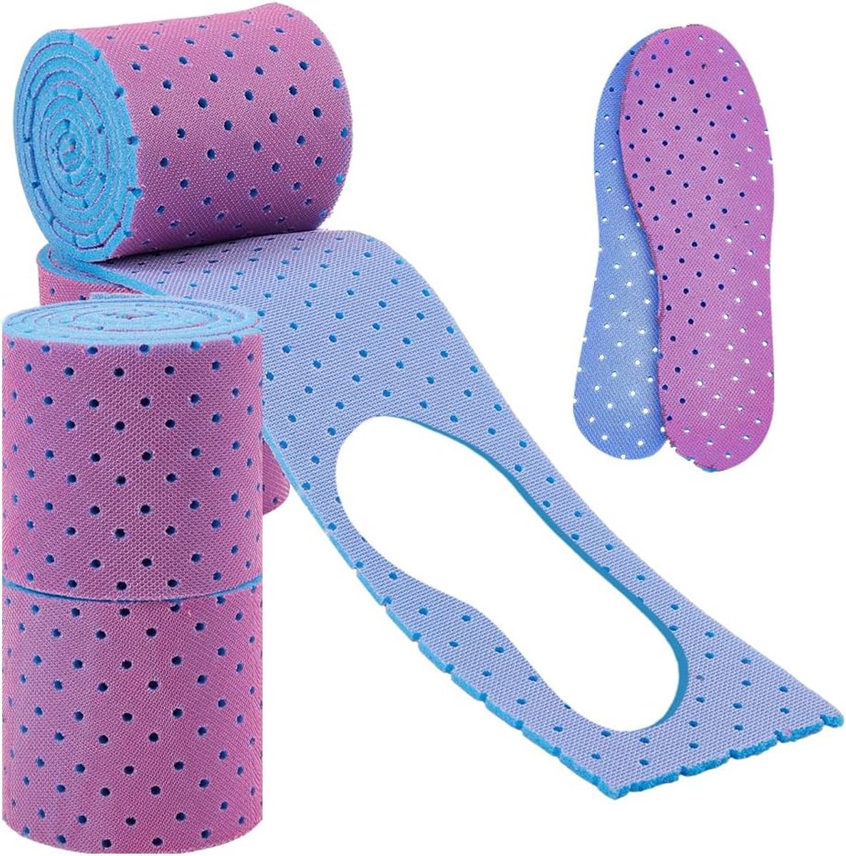 4 stuks warme roze schoenzolen voor haakwerk, 1,5 m x 9,2 cm, zweetabsorberende sport-inlegzolen, doe-het-zelf, zelfsnijdende stoffen inlegzolen, aanpasbare vorm, schoenzolen voor handschoen