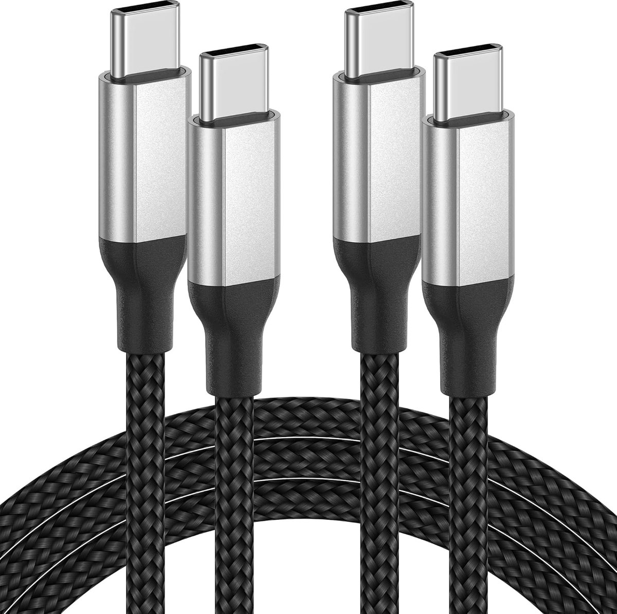 C naar USB C kabel 1 m, [2 stuks, 60W/3A] PD USB C oplaadkabel snellaadkabel type C datakabel voor iPhone 15/15 Pro/15 Pro Max MacBook iPad Pro Air Huawei Samsung Galaxy S23 S22 Switch