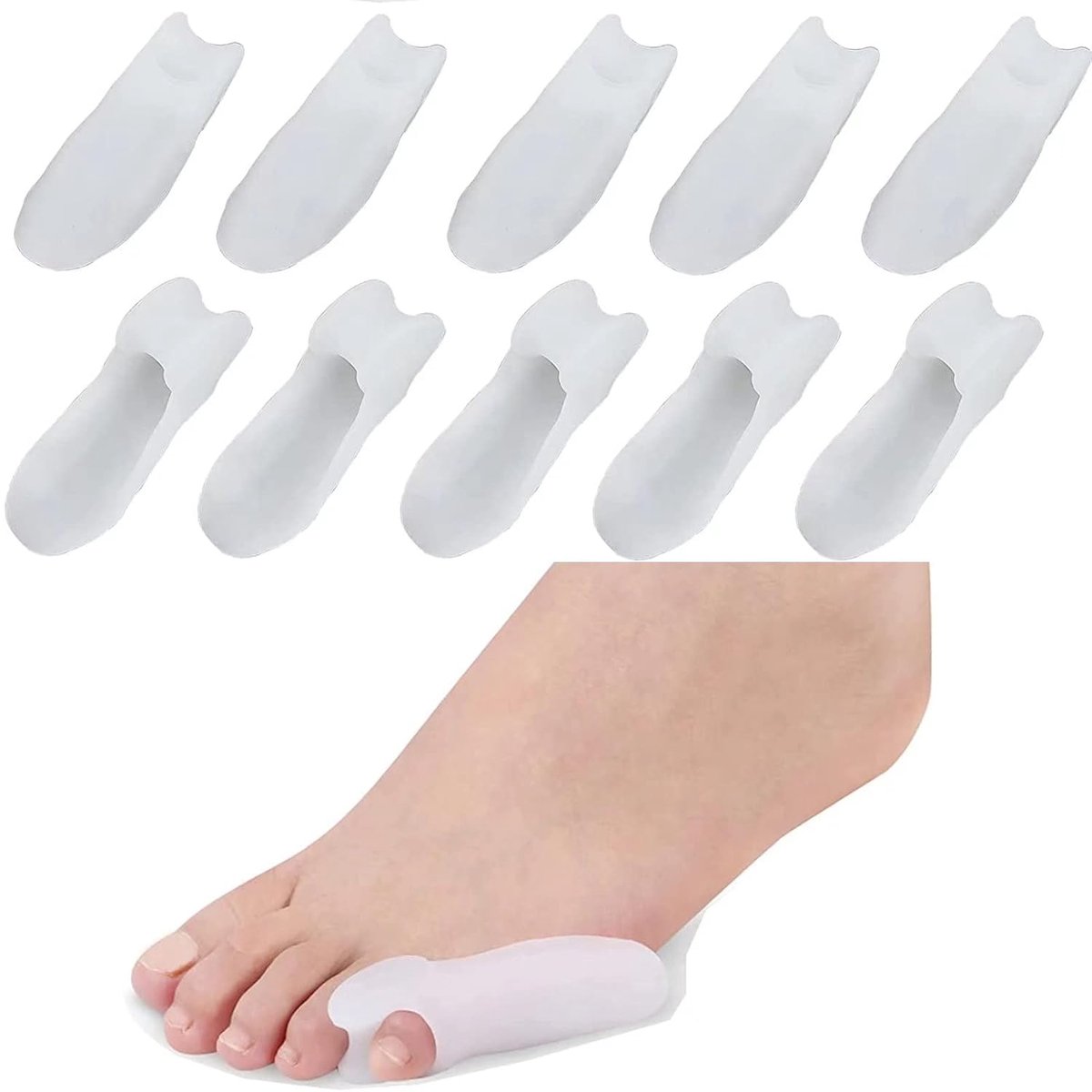 10 stuks Pinky Toe Protector Bunion met separator, Gel Tailor's Bunion Guard Relief Pads voor ballen vrouwen, Little Toe Bunion Corrector Pad om te dragen met schoenen