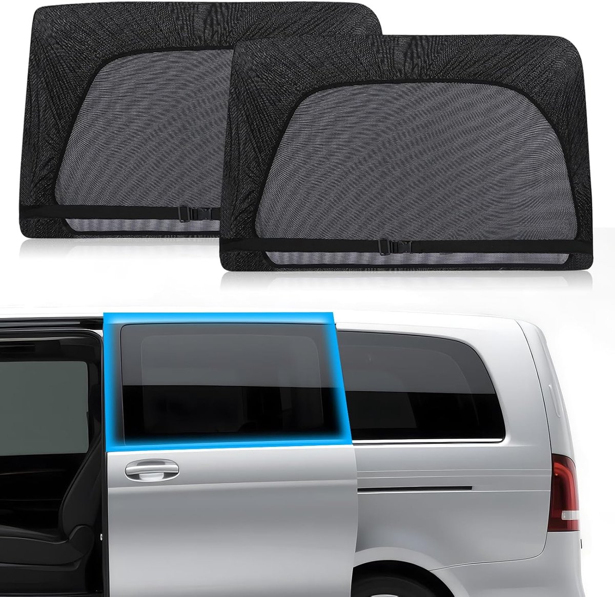 Zonwering auto mesh voor schuifdeur, raamverduistering, eenlaags zonwering zijruit, L