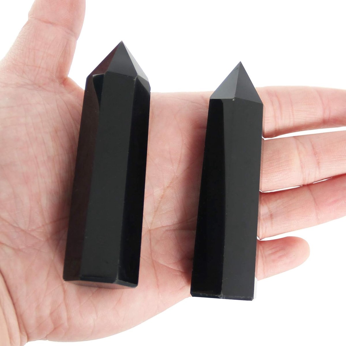 toverstaf - 2 stuks 3,1"-3,5" natuurlijke obsidiaan kristallen