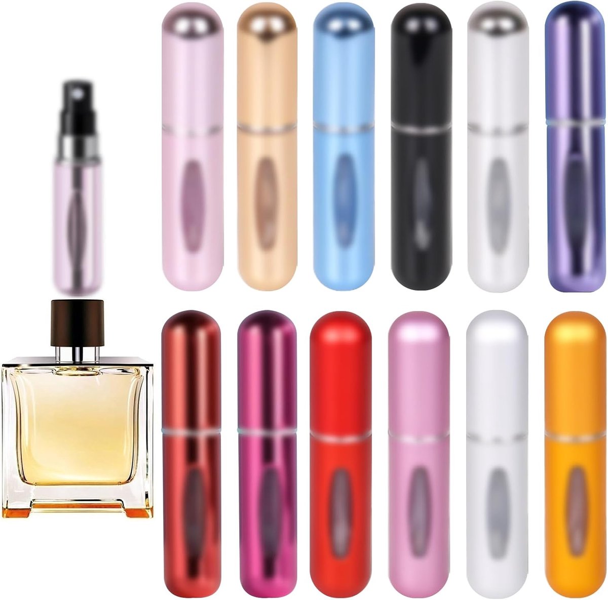12 stuks 5 ml navulbare mini-spuitfles, draagbaar, navulbaar, mini-parfum, lekvrij