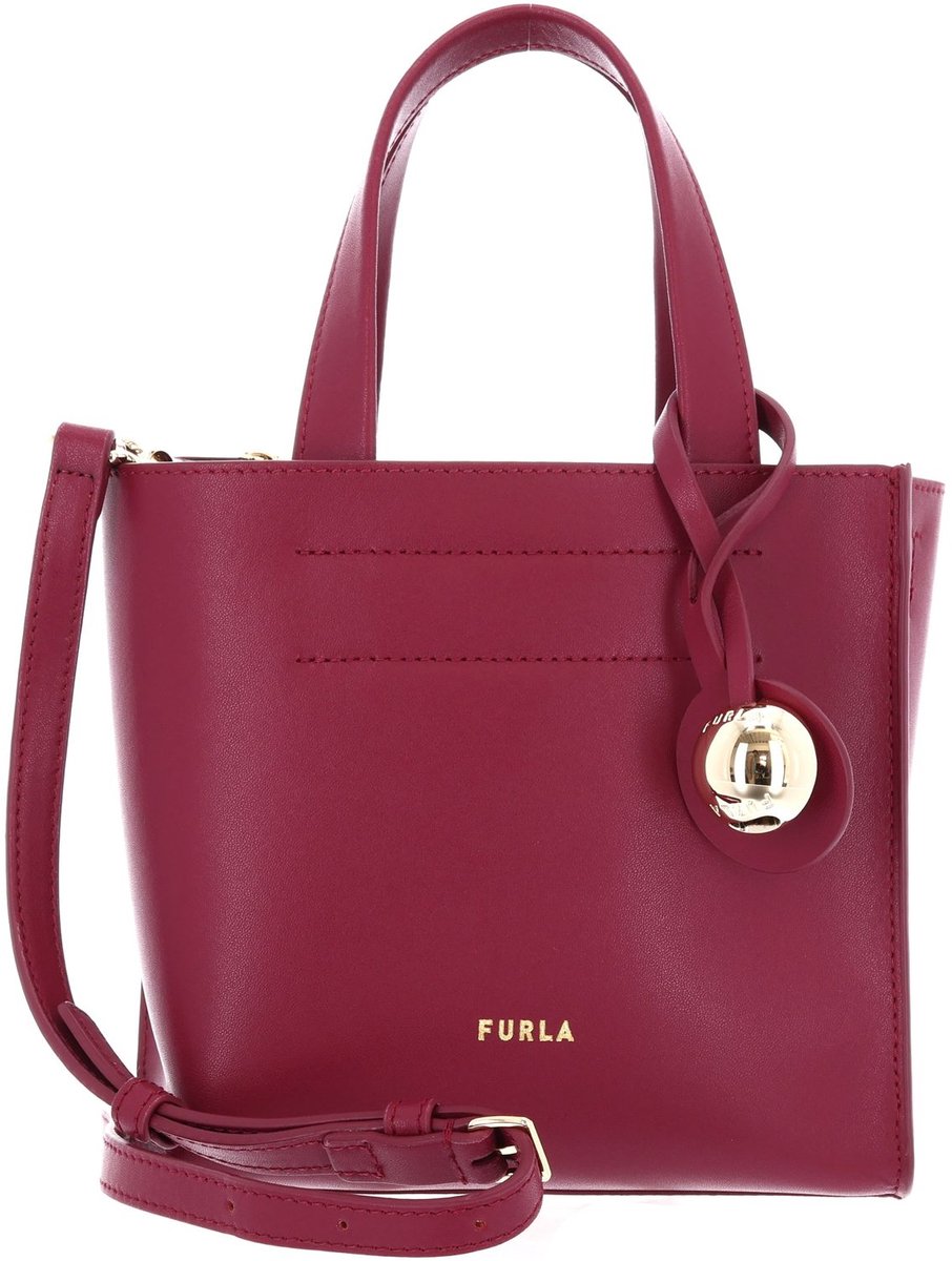FURLA Leren handtas schoudertas Divide It Mini Tote Bag Rododendro (rood)paars