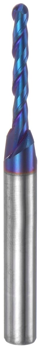 Kogelfrees CNC, radius 1/16 inch 1/4 inch schacht wolfraamcarbide nano-coating, spiraal 2 snijkanten, freesgereedschap, diameter 1/8 inch, totale lengte 2-1/2 inch