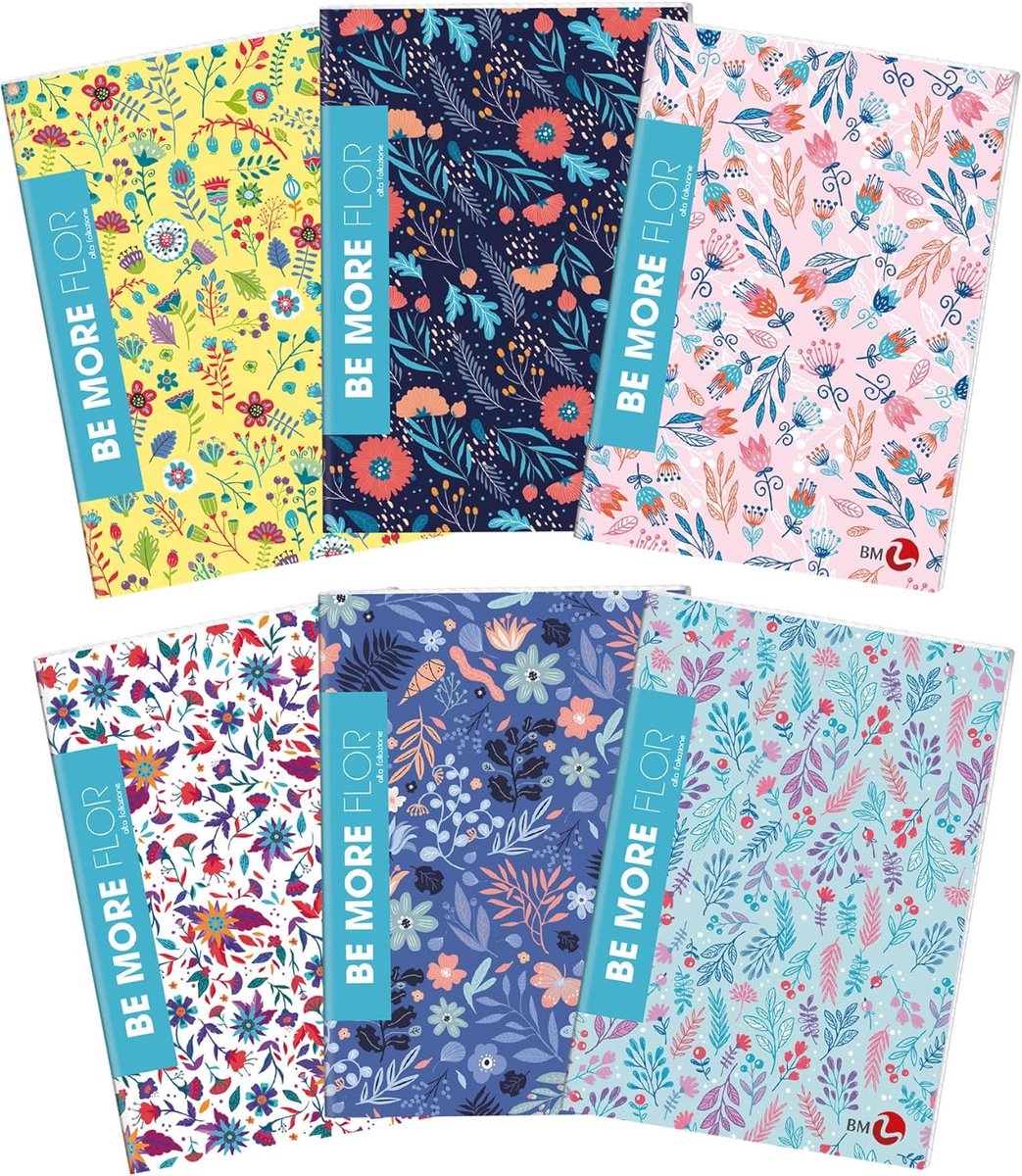 SnelShoppen - A4 Maxi Notebooks, 10 Stuks, Gepersonaliseerde Schrijfschriften met Bloemglitter Cover, 96 Pagina's, 100 g Papier, Perfect voor Middelba