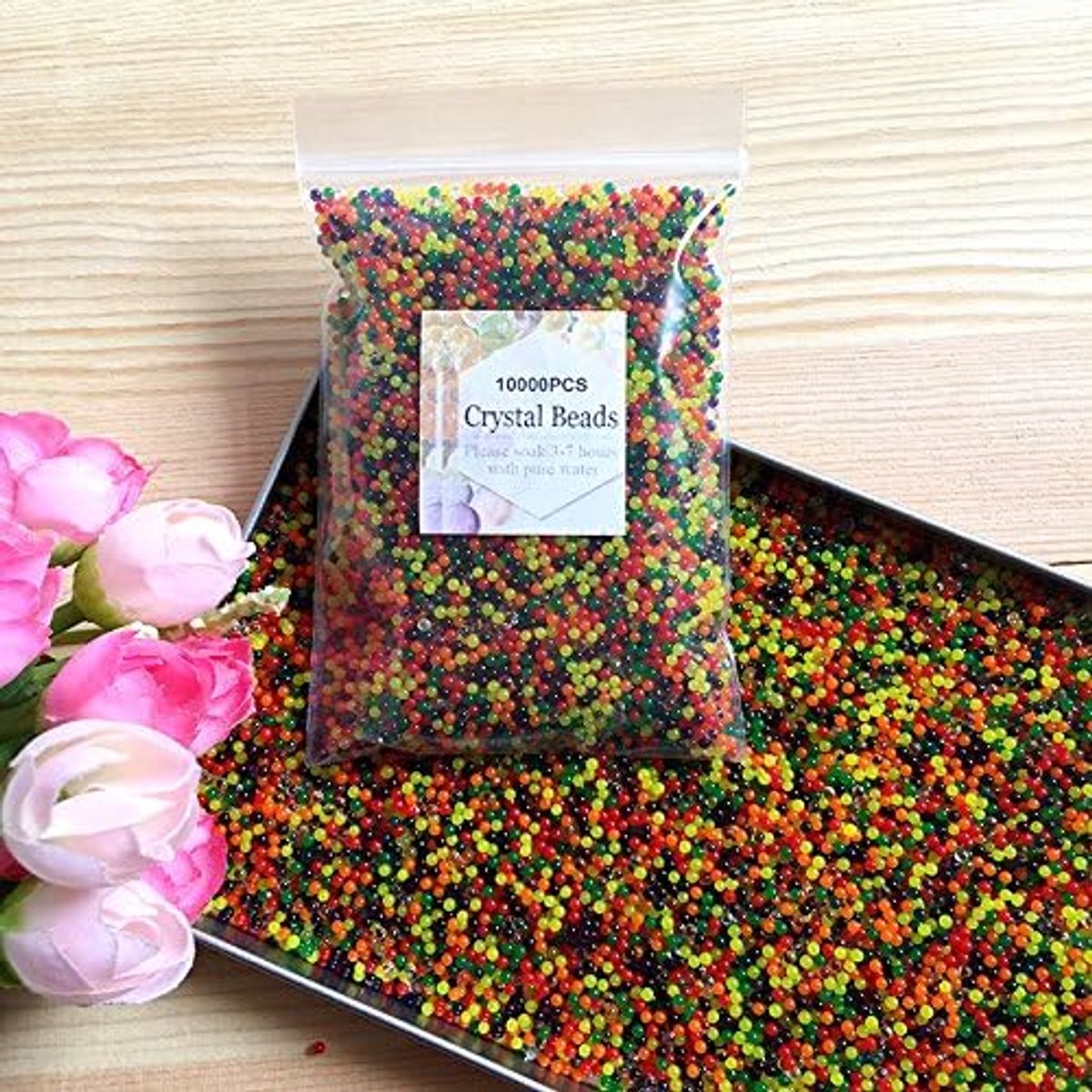 Kralen, 45-50 gram, verschillende kleuren, gemengd, kristal-gel terreno gelatine kralen, voor decoratie, bruiloft, Kerstmis, tuin, keuken