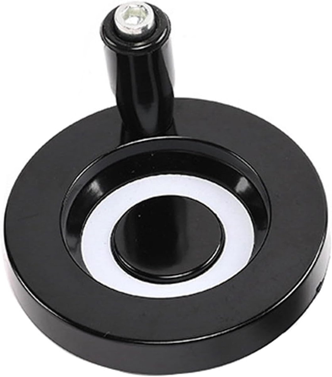 100 x 10 mm metalen ronde handwiel met draaibare handgreep voor draaibank, slijpmachine en freesmachine - zwart