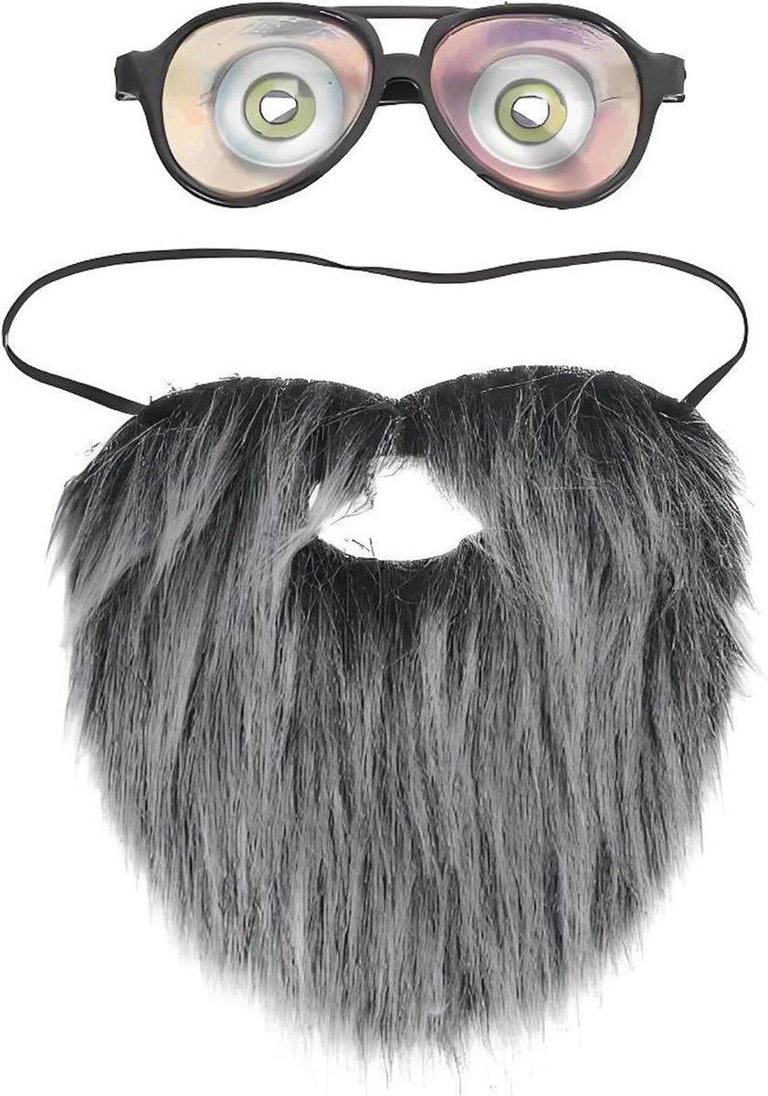 1 stuk snorharen kunstbaard, volle baard met grappige brilrekwisieten, grappige baard met elastisch koord, grappige bril, voor Halloween, Kerstmis, party, cosplay accessoires