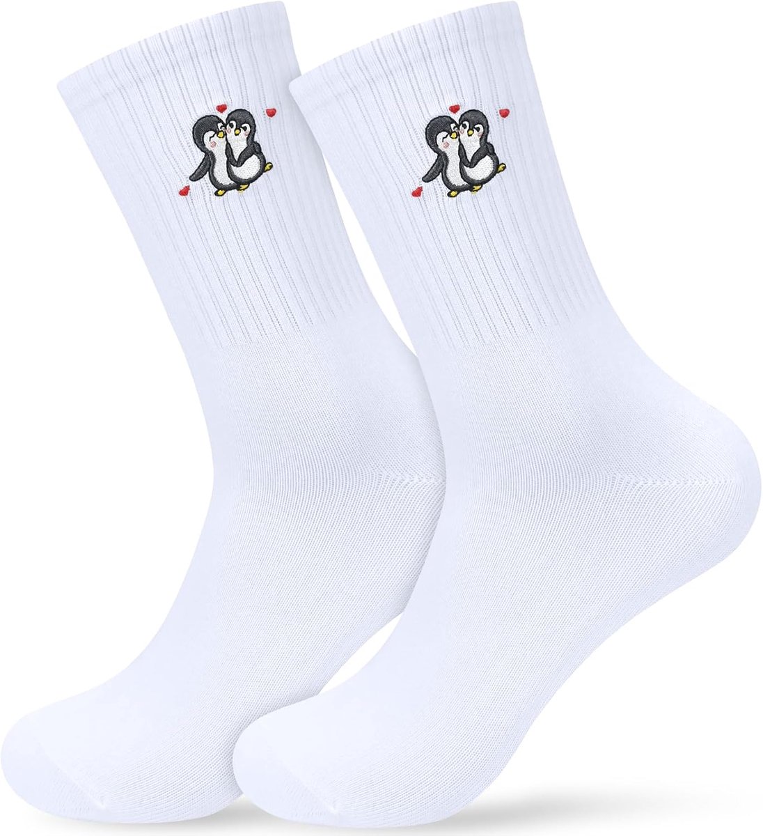 Socks Dierensokken, grappige sokken met dieren, ik hou van je, cadeaus voor mannen en vrouwen, Valentijnscadeau, jubileumcadeau voor hem en haar, sokken met motief otter, pinguïn