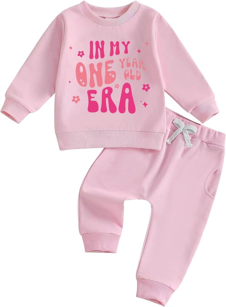 1 jaar meisjes eerste verjaardag meisjes kleding cadeau 1 jaar meisjes top met lange mouwen en letterborduurwerk sweatshirt verjaardag meisje broek