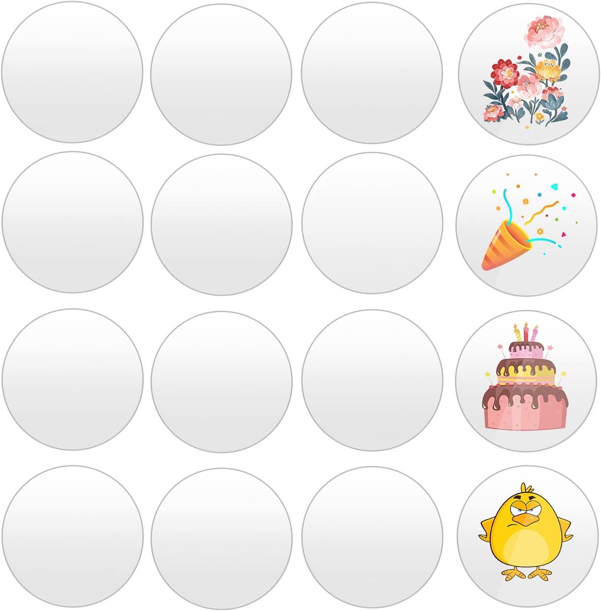 plexiglas-platen, 16 stuks, acryl, rond, 5 cm, transparante acrylplaat, sterke schijf, helder, voor doe-het-zelf fotolijsten, schilderijen, doe-het-zelf, handwerk, scrapbooking display