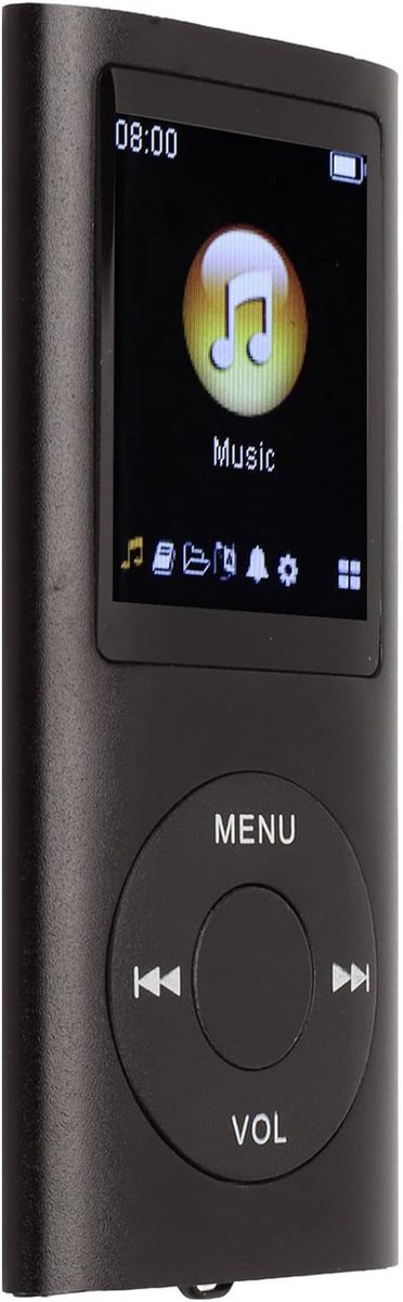 MP3 speler met 1.8" LCD scherm - zwart - verliesloze geluidskwaliteit - lange batterijduur - ShopVlot