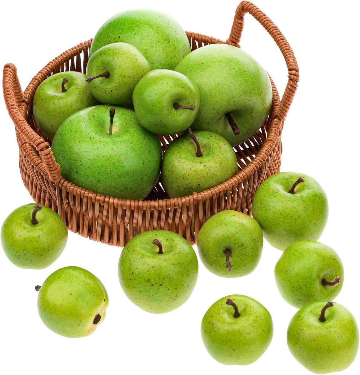 15 STKS Kunstmatige Groene Appel Decoratie Nep Fruit Model Realistische Simulatie Groente Ornament Verjaardagsfeest Thanksgiving