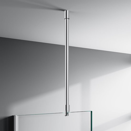 stabilisatiestang 564 mm, chroom - 304 roestvrij staal, plafond-glas montage, geschikt voor glas van 6-10 mm — afbeelding 3