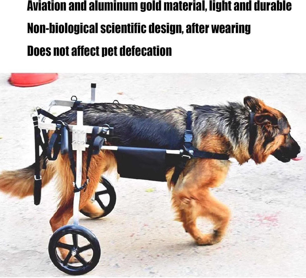 Medium and Large Dog Wheelchair, Rehabilitation Aid Back Leg Brace, Dog Carts with Wheels, for Hind Legs - ShopVlot