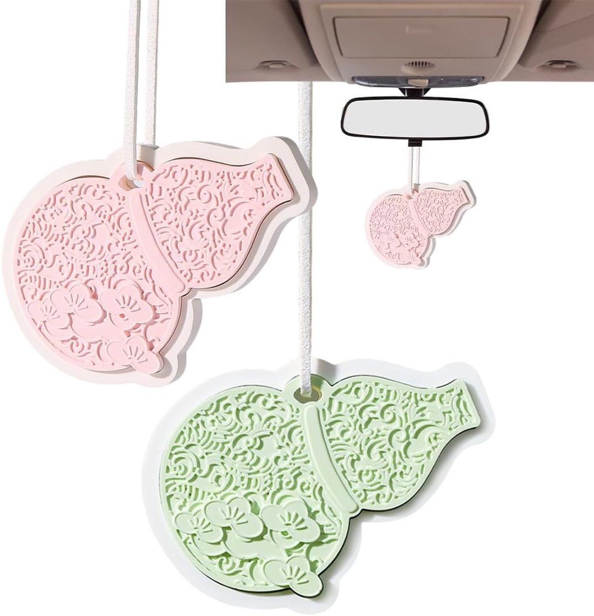 Pack of 2 Aroma Diffusers, Fragrance Jewellery, Car Air Freshener Pendant, Pumpkin Shape, for Aromatherapy in Bedroom - ShopVlot