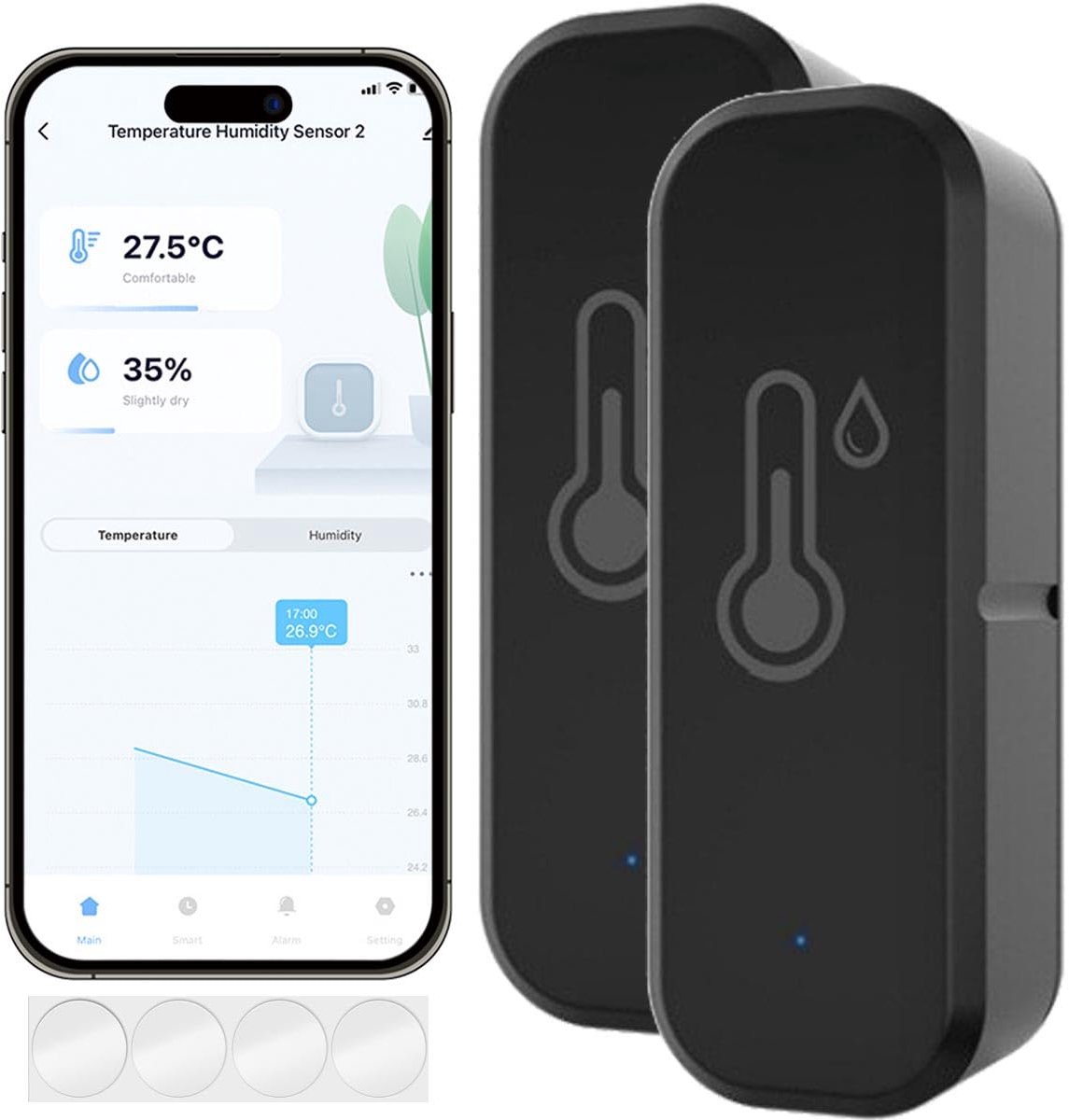 Intelligent Thermometer Hygrometer Sensor, WiFi Temperature Sensor, Wireless Intelligent Indoor Temperature and - ShopVlot