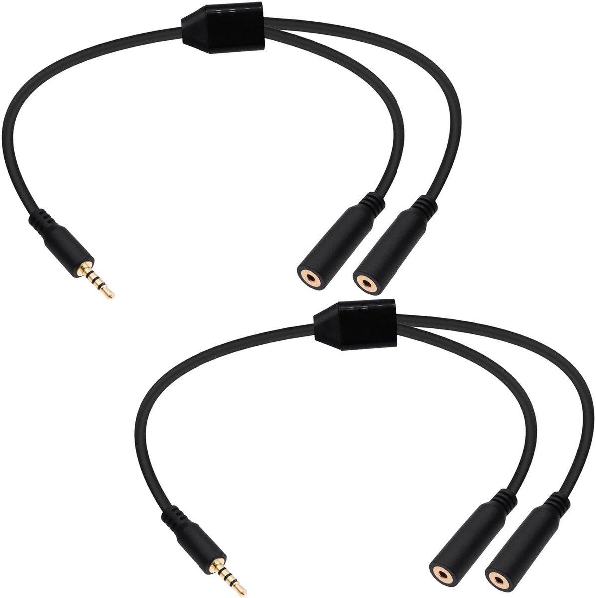 2.5mm Splitter Cable Adapter 2.5mm TRRS 1 Connector Dual 2 Connectors Earphone Microphone Splitter Extension Audio - ShopVlot