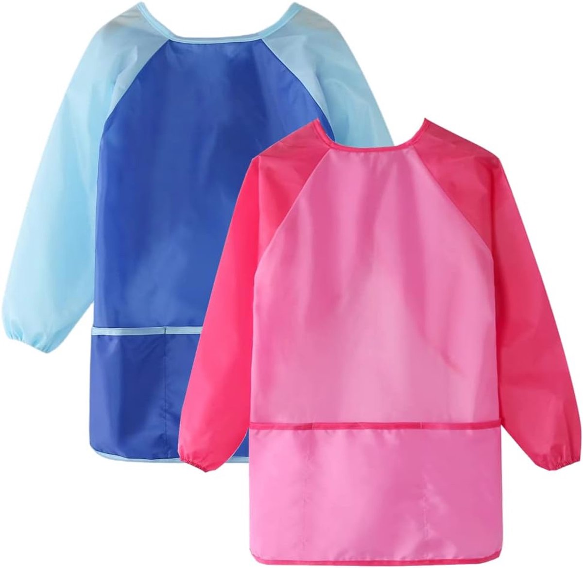 Children's Artificial Aprons 2 Pieces Painting Apron Waterproof Long Sleeve with 3 Pockets Aprons for Children 3-8 - ShopVlot