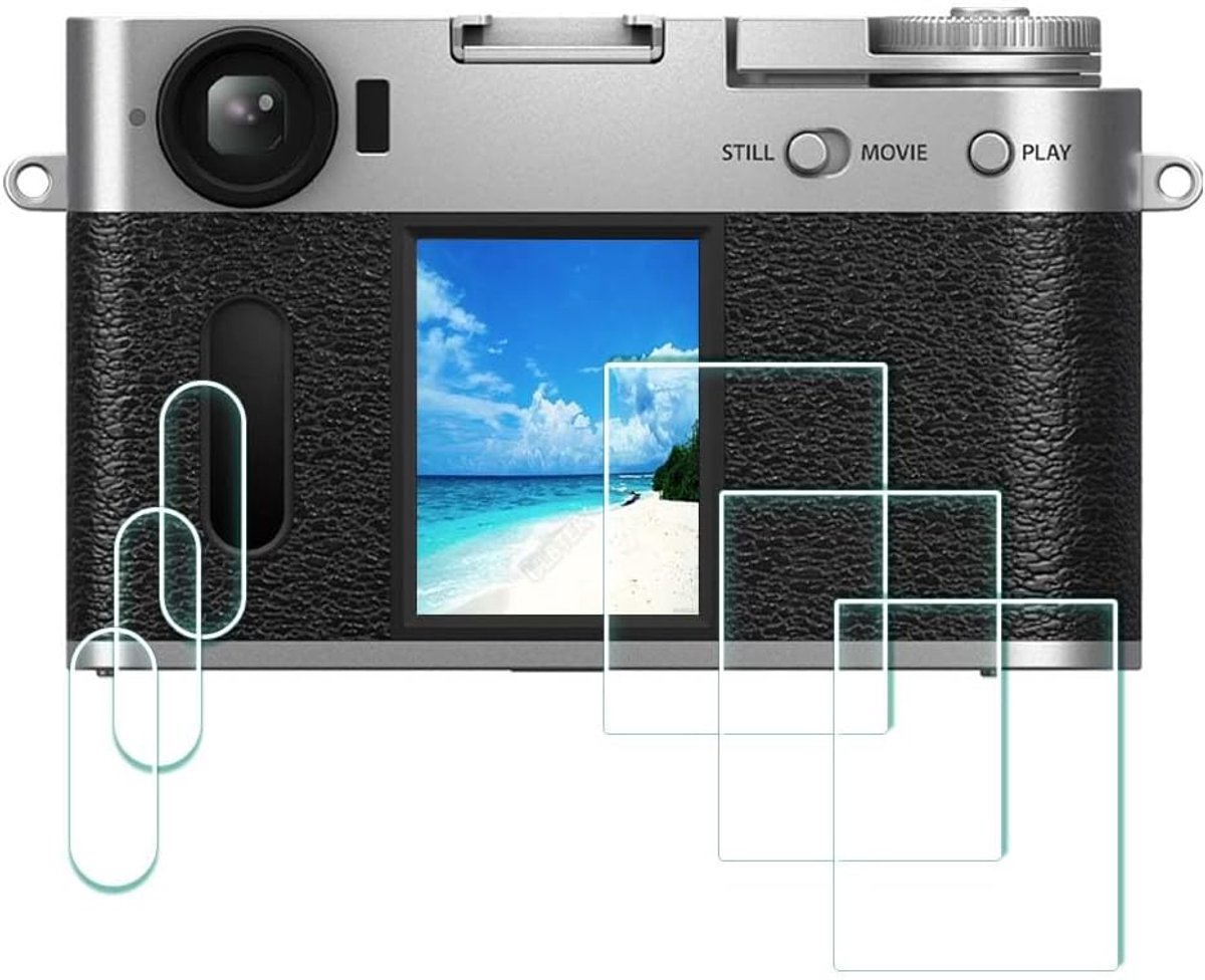 ULBTER [6 Pack] Screen Protector for Fujifilm X Half Fuji X-Half + Top PET Accessories, 9H Hardness LCD Tempered Glass - ShopVlot