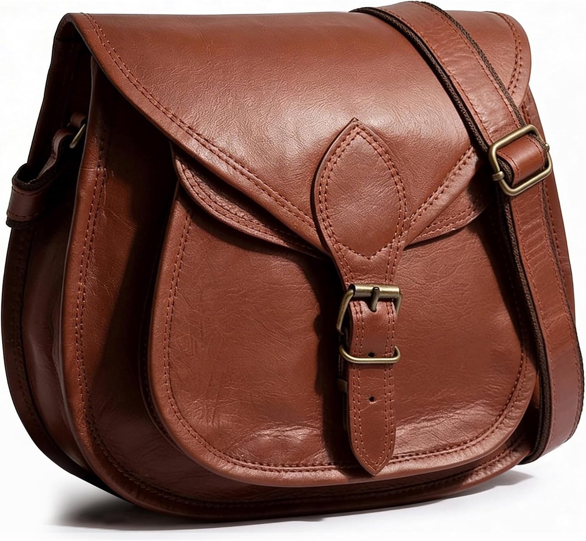 RUSTIC TOWN Leather Crossbody Satchel Bag Vintage Purses Handbags for Women - ShopVlot