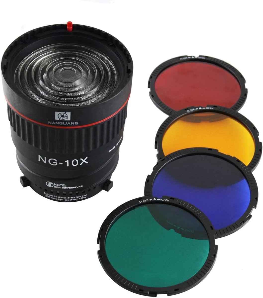 Hersmay NG-10X Fresnel Lens Focus Adapter Fresnel Spot S-Mount Attachment 10-40° 5X Brighter Focus Lens Adjustment for - ShopVlot