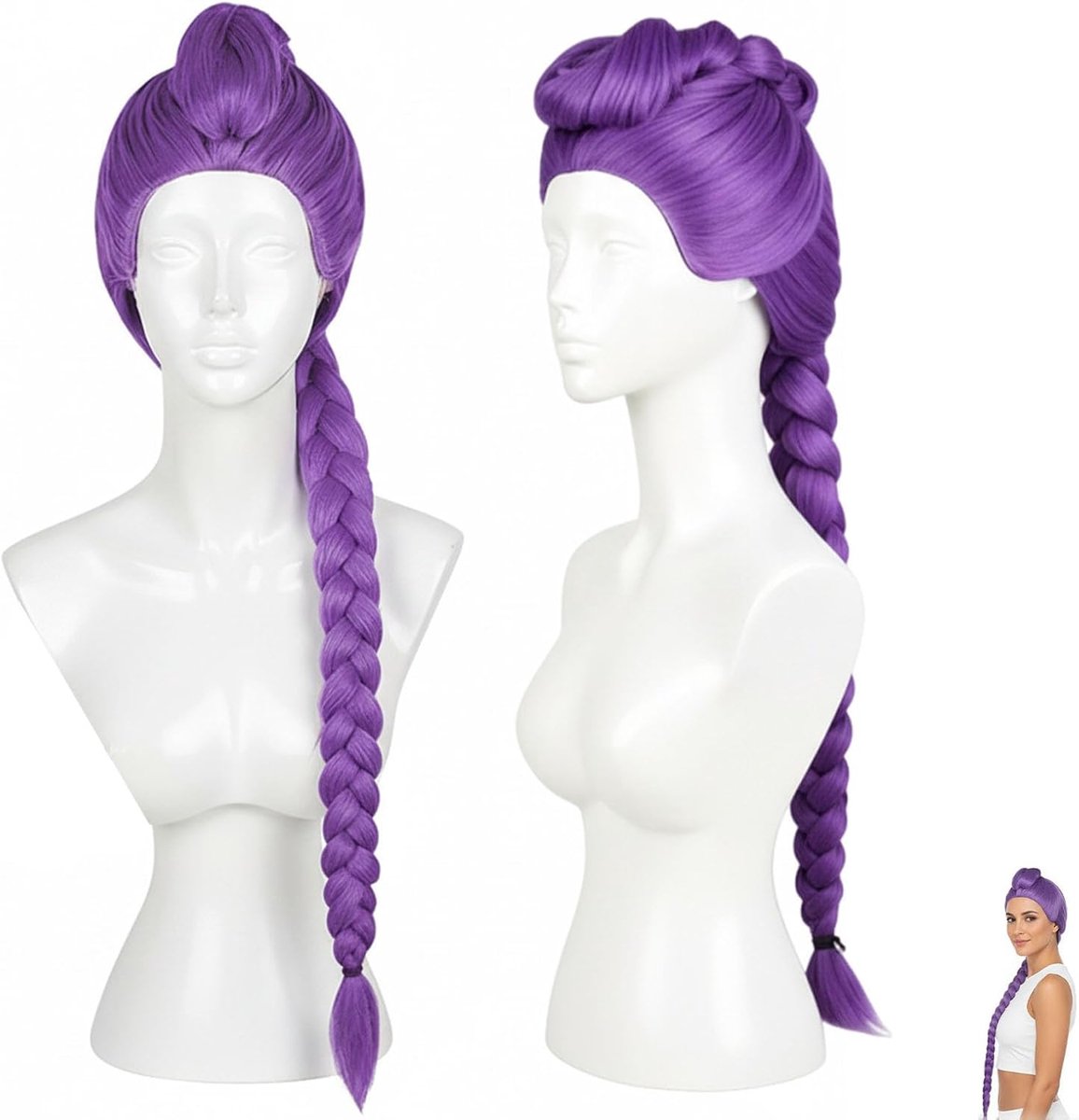 Rumi Wig Long Purple Cosplay Wig in Anime Style, Realistic Halloween Cosplay Props, For Anime Convention Halloween - ShopVlot