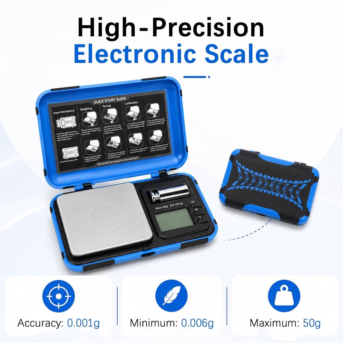 Digitale precisieweegschaal 50 g - zakweegschaal met lcd-display - tarrafunctie - perfect voor sieraden en poeders - ShopVlot