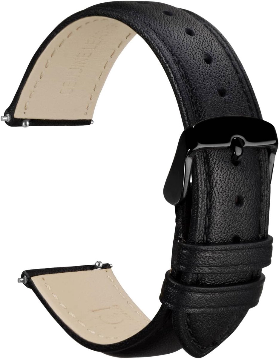 Horlogeband 18mm - Echte leer - Snelle sluiting - Stijlvolle uitstraling voor elke gelegenheid - ShopVlot