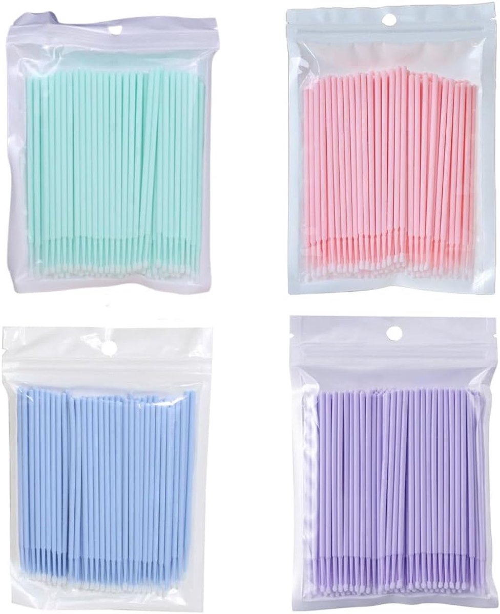 Micro Brushes 400 Stuks - 4 Kleuren Applicators - Professionele Hygiëne - Nauwkeurige Toepassing - ShopVlot
