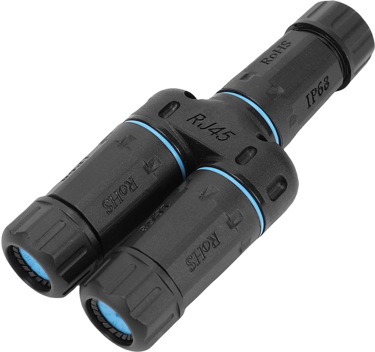 RJ45 coupler 1 in 2 out - IP68 waterproof - Ethernet splitter - ideaal voor buitengebruik - ShopVlot