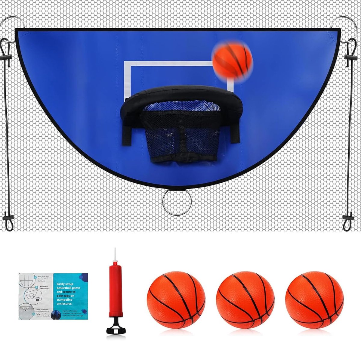 Trampoline basketbalmand mini - waterdicht - verstelbaar - plezier voor kinderen - ShopVlot