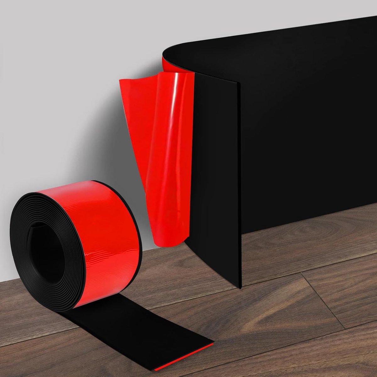 Sokkelplaat zelfklevend 10 cm x 10 m - PVC skirting board - flexibel en eenvoudig te snijden - ShopVlot
