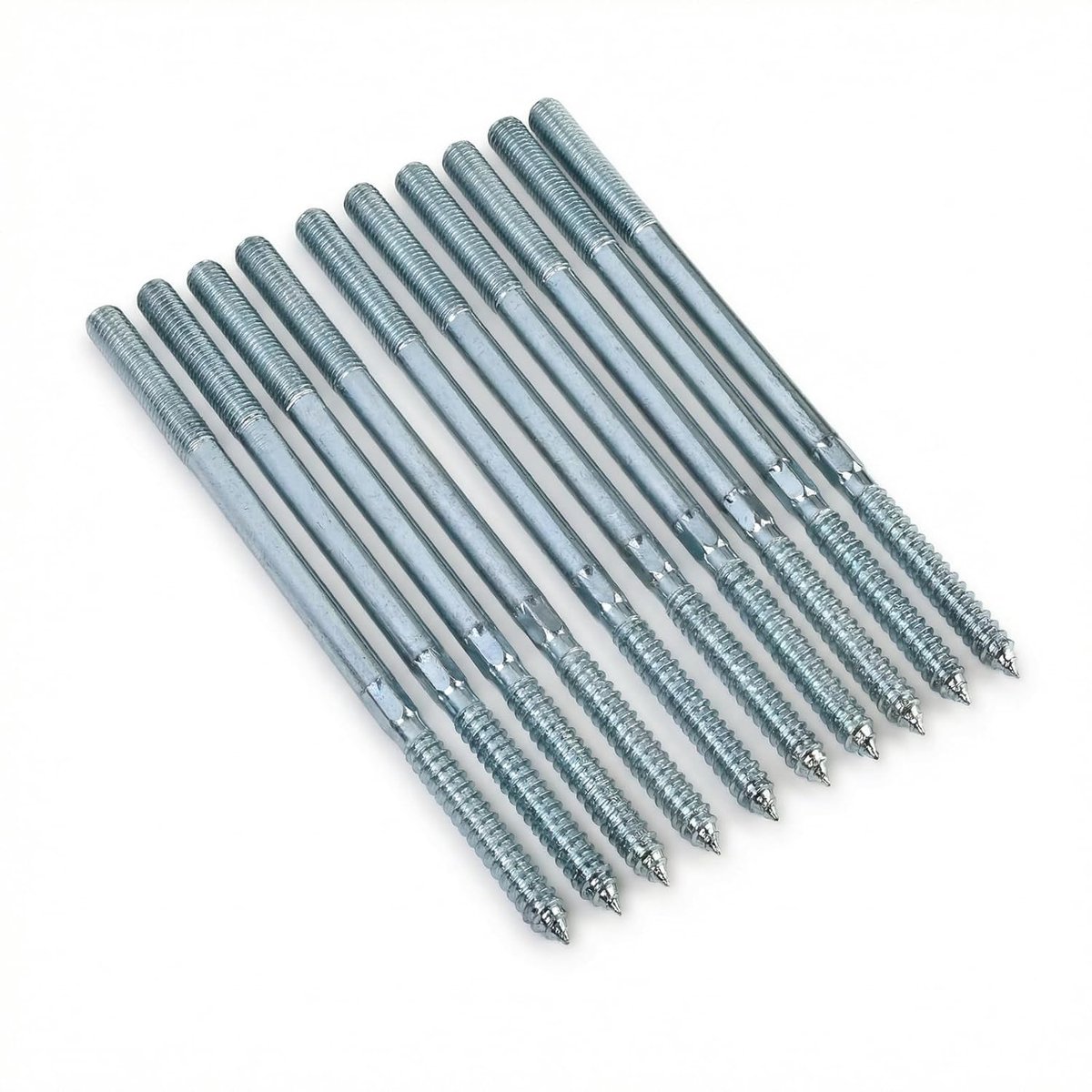 stokschroeven M10 200 mm - dubbele schroefdraad - verzinkt staal - ideaal voor meubelmontage - ShopVlot