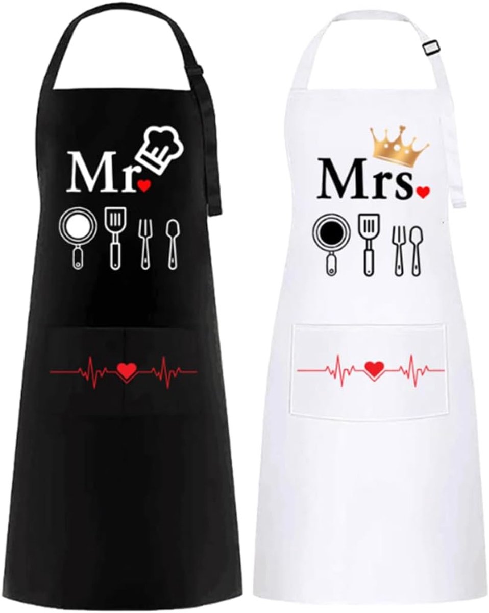 Verstelbare schorten set van 2 - Kookschorten voor mannen en vrouwen - Met zakken - Ideaal voor thuis en in de horeca - ShopVlot