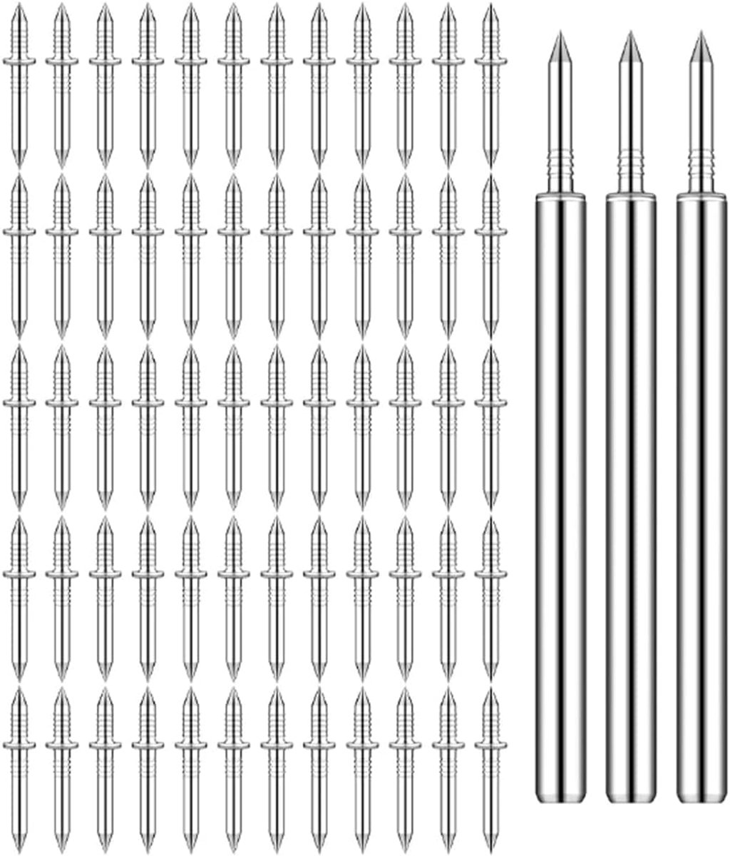 Dubbele kopspijkers 200 stuks - onzichtbare veiligheid - met 2 gereedschappen - voor stalen wand - ShopVlot