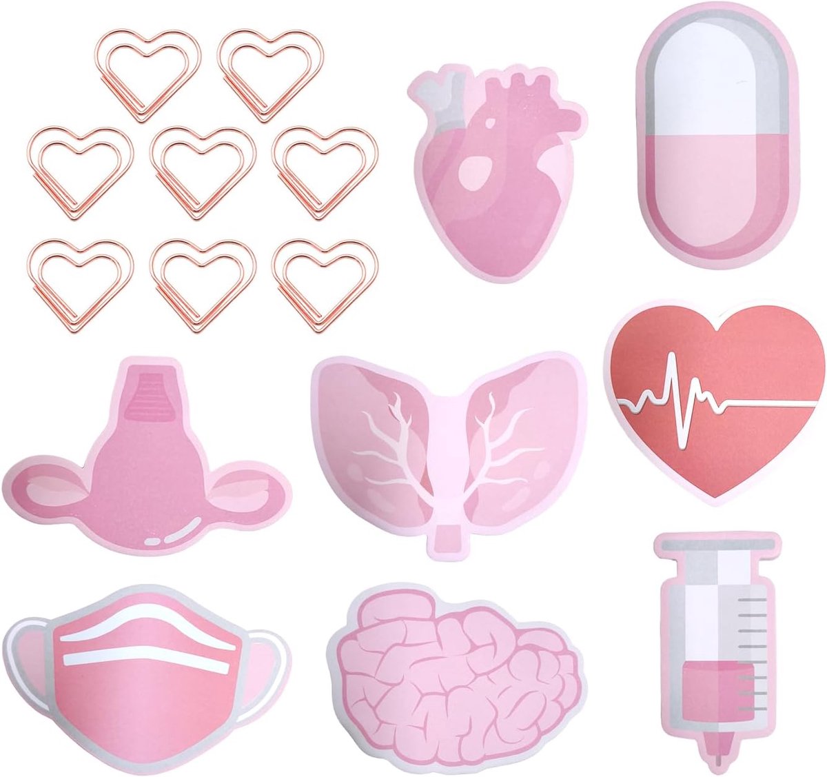 Notitieblok 7,5 x 8 cm - Creatieve kleurnotitieblokken - Inclusief 8 paperclips - Perfect voor kantoorwerk - ShopVlot