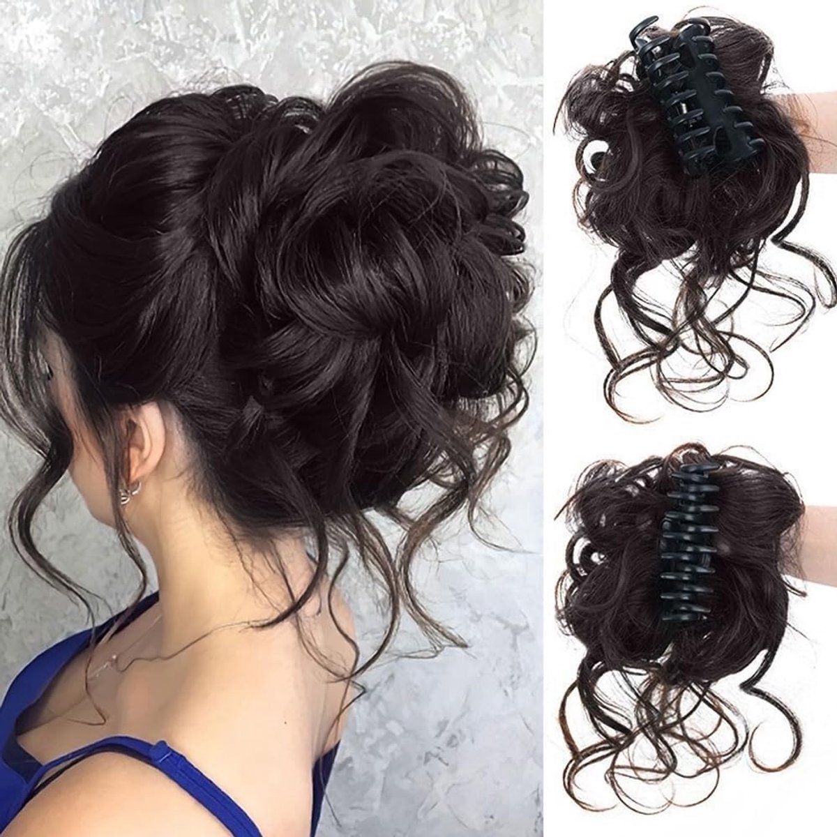 Haarsieraden Klauclips - Bruin-Zwart - Niet-slip Synthetisch - Voor dagelijks gebruik - ShopVlot