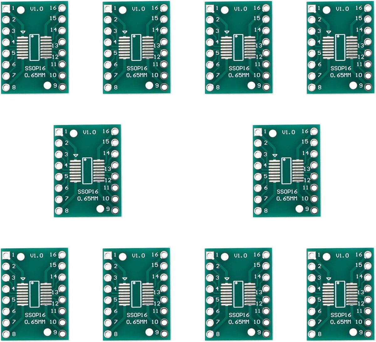 SOP16 TSSOP16 naar DIP-16 PCB Pinboard 21x16mm - 10 stuks - Geschikt voor SMD componenten - Ideaal voor prototyping - ShopVlot