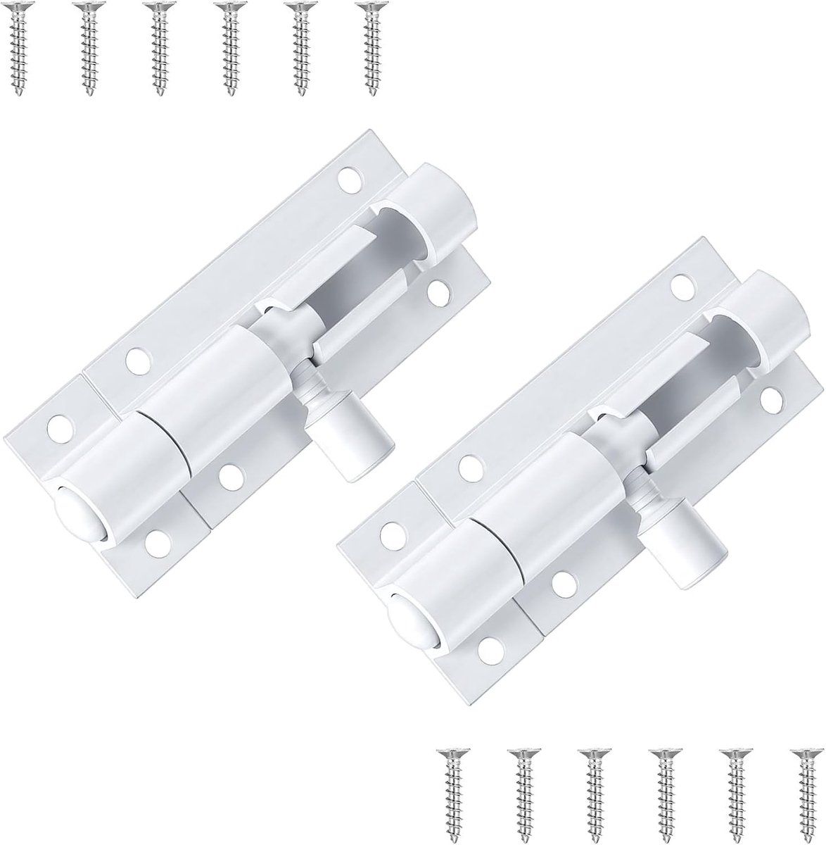 Deurslot 2 Inch - Aluminium Latch Lock - Wit - Voor tuin en schuur - ShopVlot