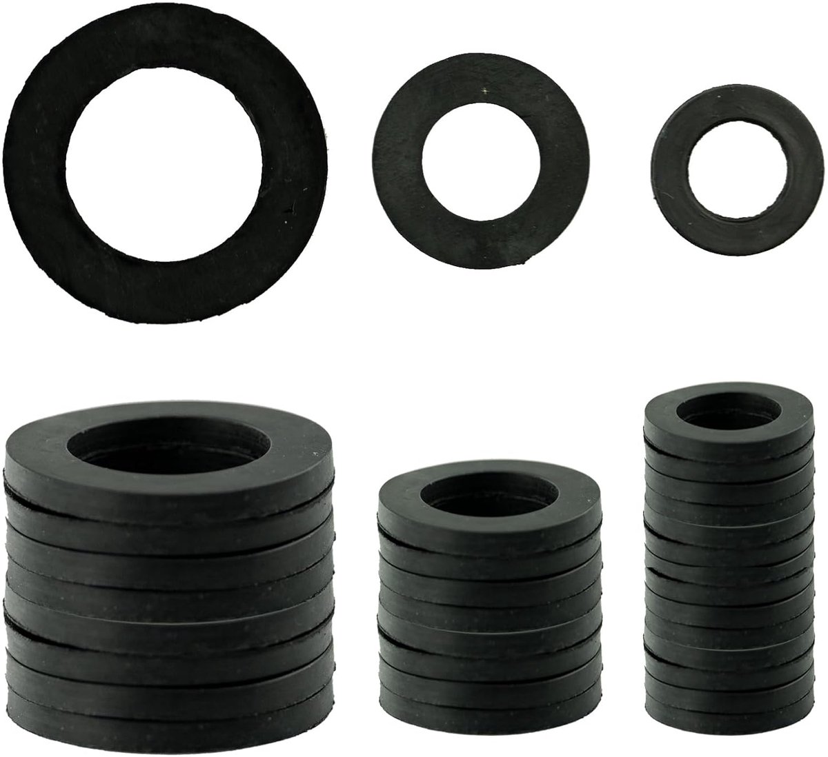 Rubber O-ring afdichtringen 30 stuks - 1/2 inch, 3/4 inch, 25mm - zwart - perfect voor kraan en douche - ShopVlot