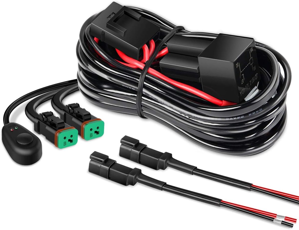 Draadboomset voor LED verlichting - 2M 16AWG - 12V aan/uit schakelaar - eenvoudige installatie - ShopVlot