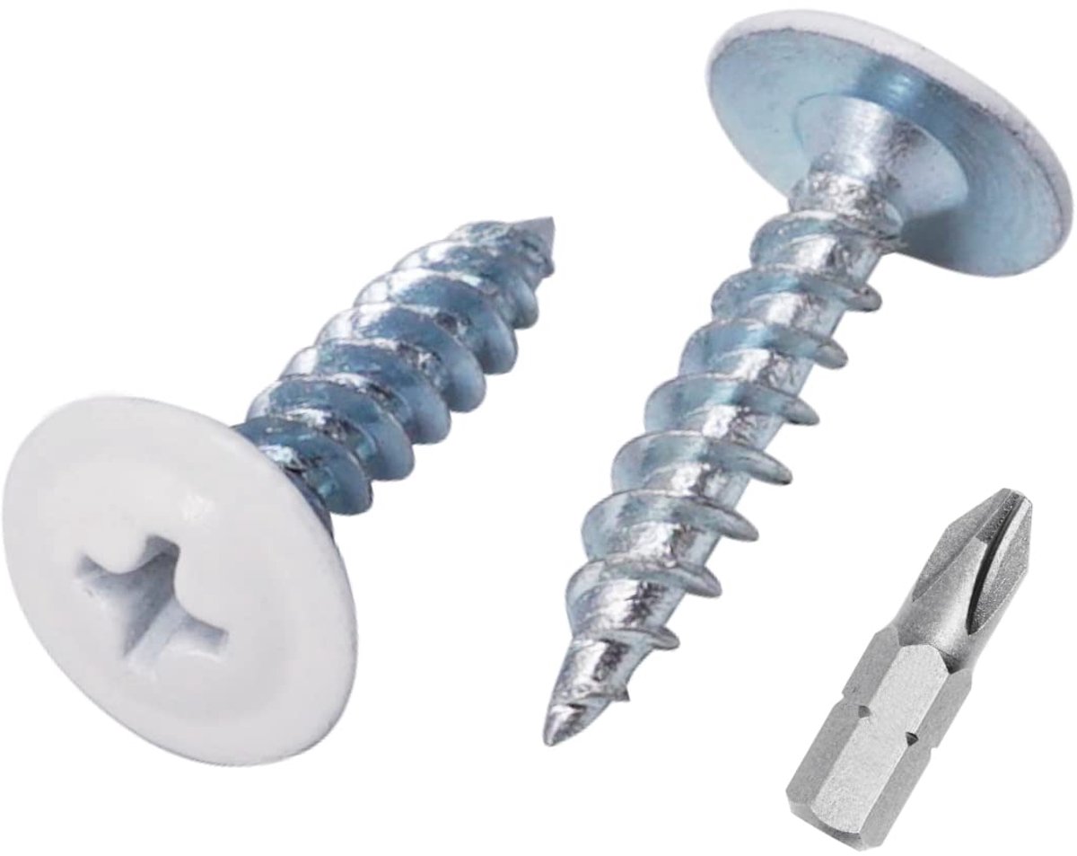 Houtschroeven 0.5 x 19 mm - Geschilderd wit RAL 9010 - Met kruiskop - Ideaal voor hout- en metaalverbindingen - ShopVlot