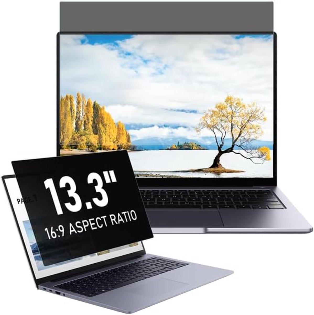 Privacy filter 13.3 inch - anti-blauw licht - tegen schittering - ideaal voor op kantoor - ShopVlot