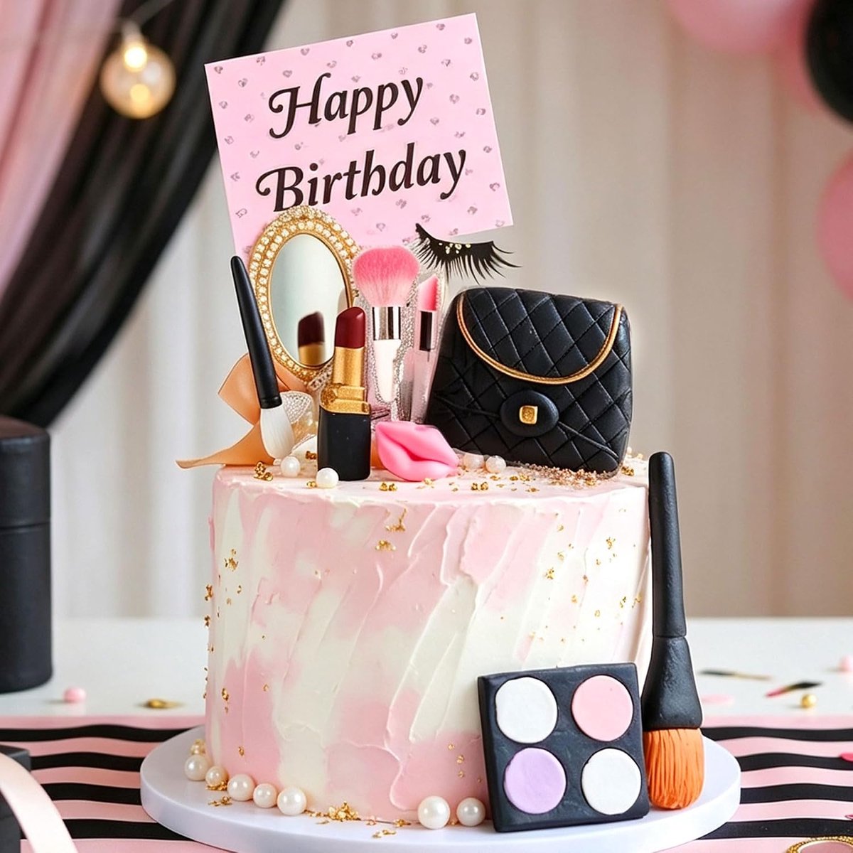 make up kuchen versiering spa verjaardagstaart topper - Make Up Kuchendeko Spa Geburtstags Torte Topper Salon Feest - ShopVlot