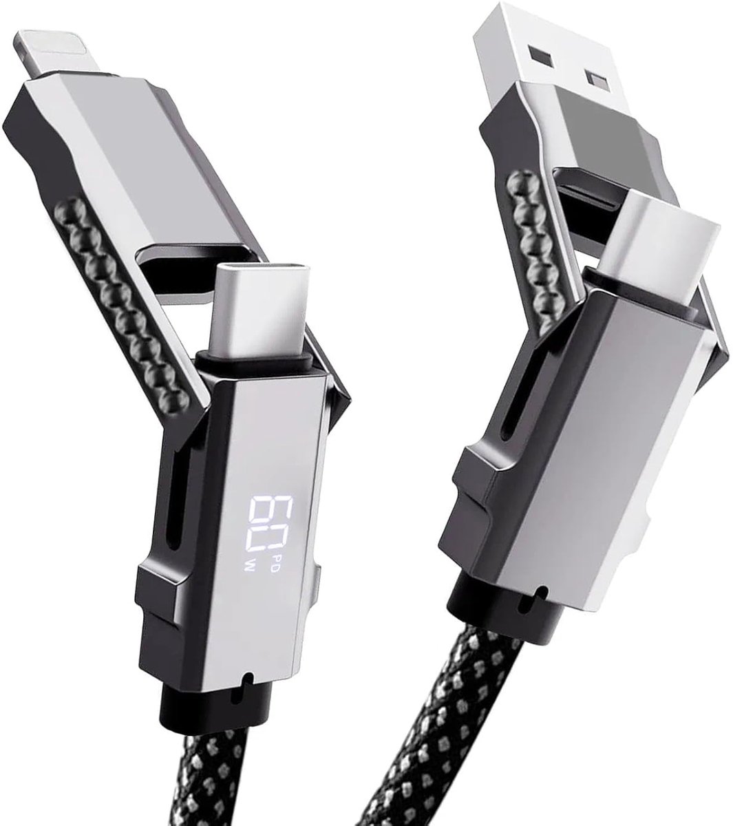 Multi USB-kabel, 65 W PD 4-in-1 universele oplaadkabel, - ShopVlot