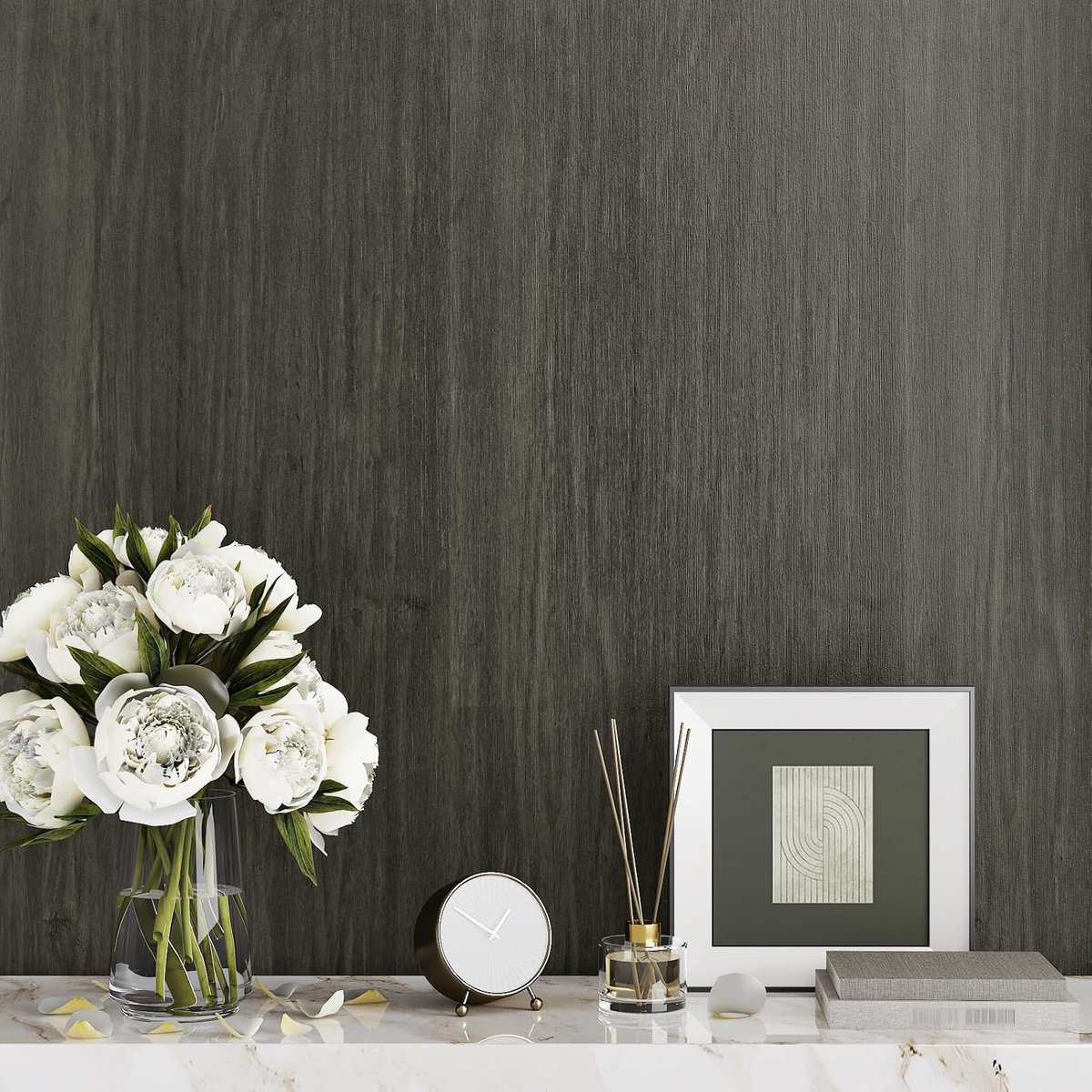 Self-adhesive wallpaper, grey, adhesive film, wood look, grey wallpaper, bedroom, living room, wood film - ShopVlot